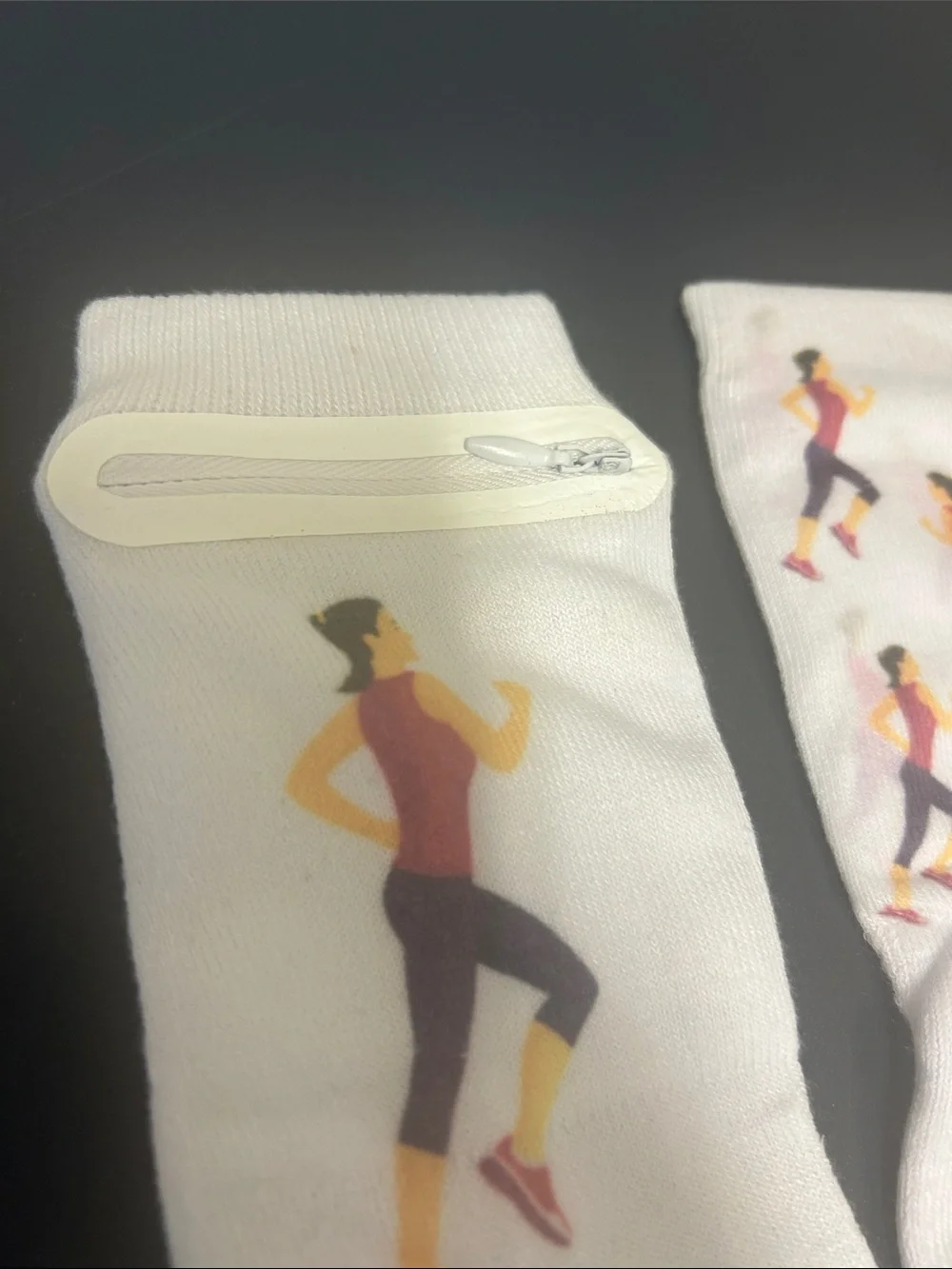 Women’s Zip Storage Running Sock. NWOT